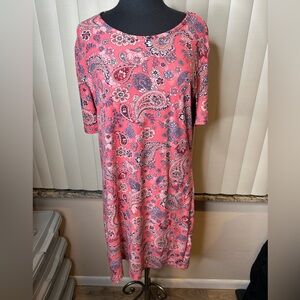 Bobbie Brooks Pink and Blue Floral Dress Sleepwear Housedress Size XL